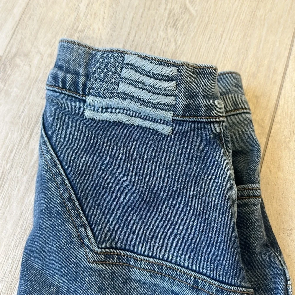 Womens High Waisted Star Patch Denim Jeans Blue‎ Casual Streetwear Size M
